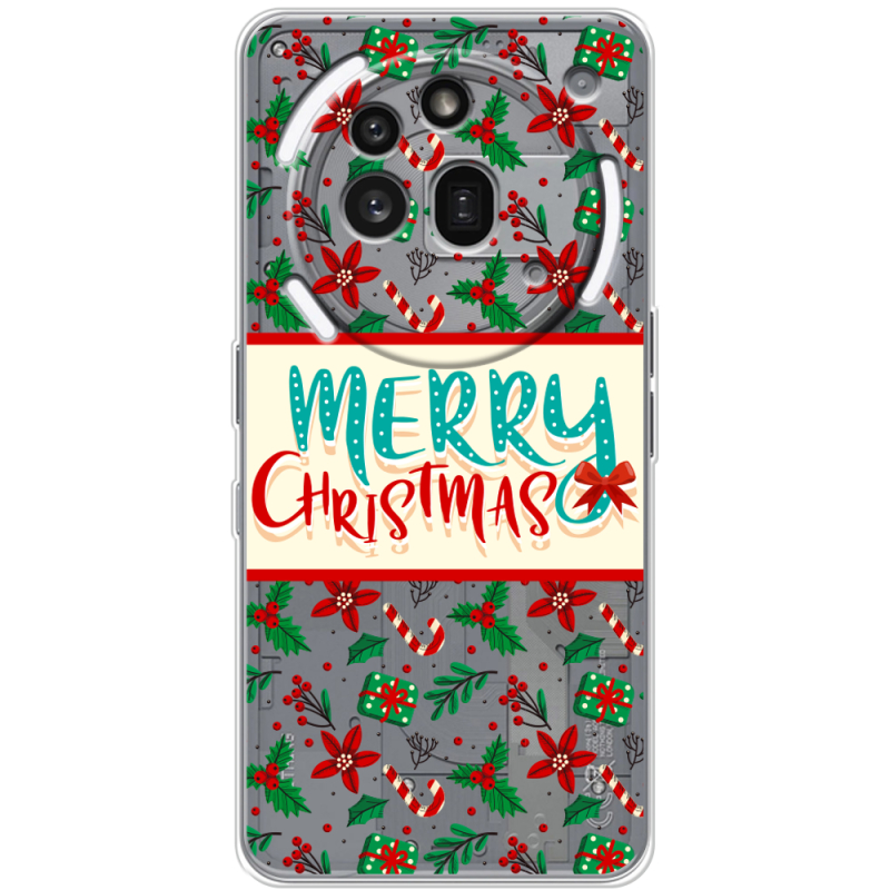Прозорий чохол BoxFace Nothing Phone (3a) Pro Vintage Christmas Pattern