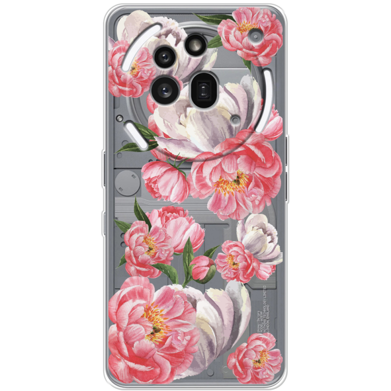 Прозорий чохол BoxFace Nothing Phone (3a) Pro Peony Watercolor Style