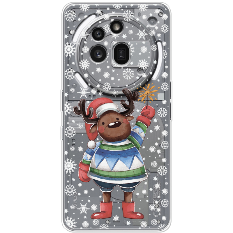 Прозорий чохол BoxFace Nothing Phone (3a) Pro Christmas Deer with Snow