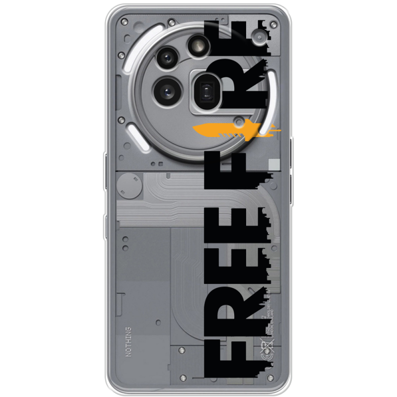 Прозорий чохол BoxFace Nothing Phone (3a) Pro Free Fire Black Logo