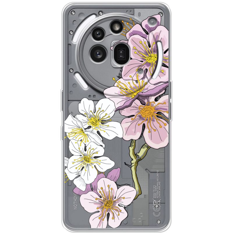 Прозорий чохол BoxFace Nothing Phone (3a) Pro Cherry Blossom