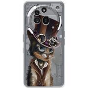 Прозорий чохол BoxFace Nothing Phone (3a) Pro Steampunk Cat