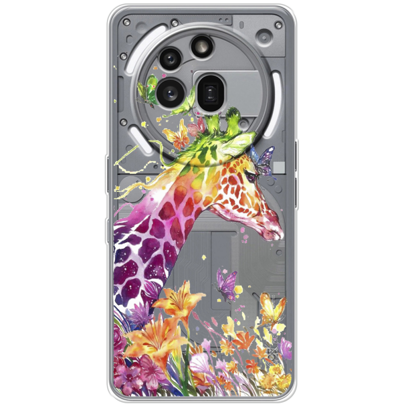 Прозорий чохол BoxFace Nothing Phone (3a) Pro Colorful Giraffe