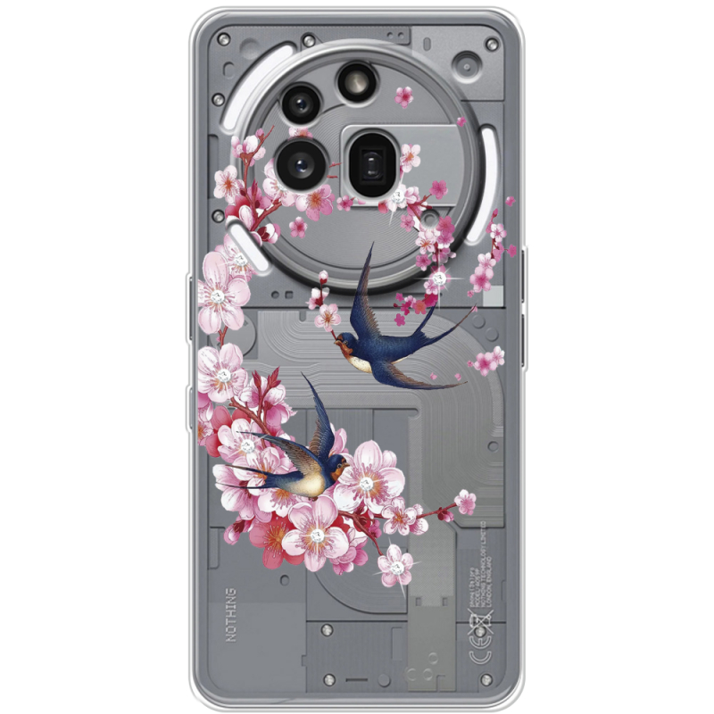 Чохол зі стразами Nothing Phone (3a) Pro Swallows and Bloom