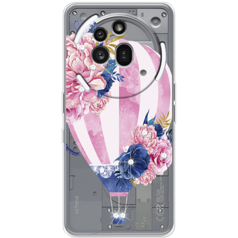 Чохол зі стразами Nothing Phone (3a) Pro Pink Air Baloon