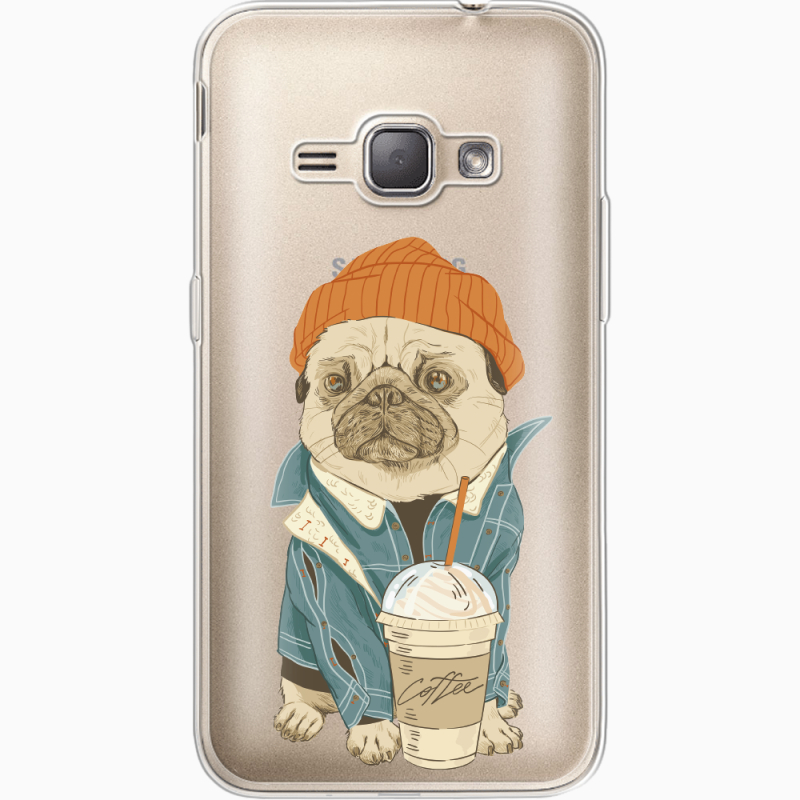 Прозрачный чехол Uprint Samsung J120H Galaxy J1 2016 Dog Coffeeman