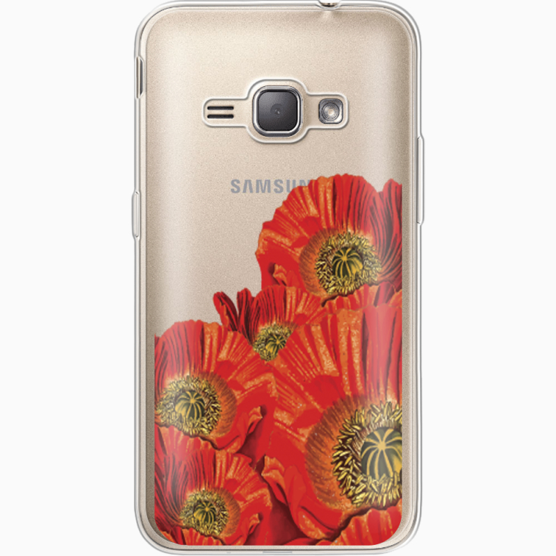 Прозрачный чехол Uprint Samsung J120H Galaxy J1 2016 Red Poppies