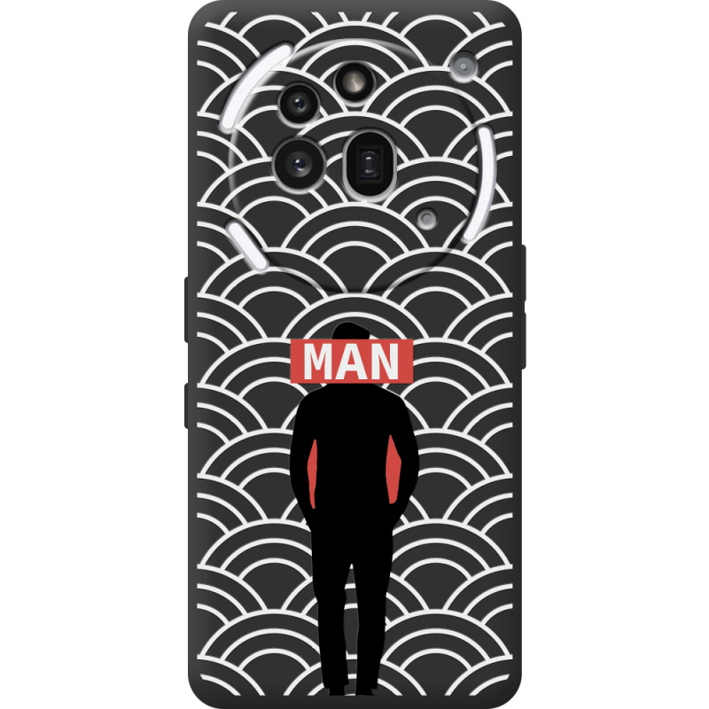 Чорний чохол BoxFace Nothing Phone (3a) Pro Man Pattern