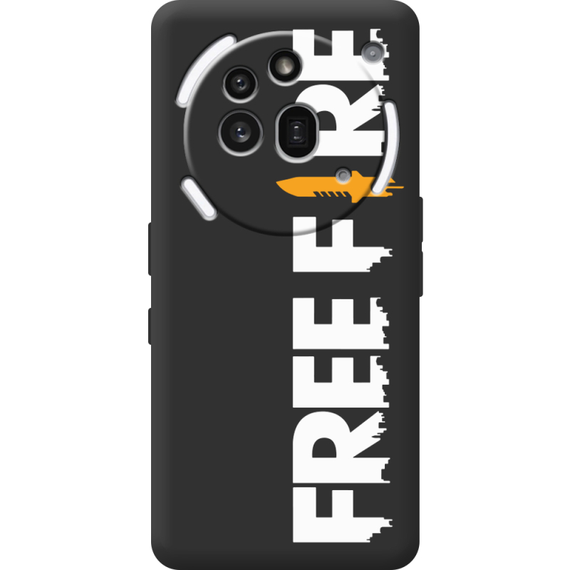 Чорний чохол BoxFace Nothing Phone (3a) Pro Free Fire White Logo