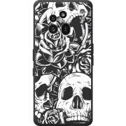 Чорний чохол BoxFace Nothing Phone (3a) Pro Skull and Roses