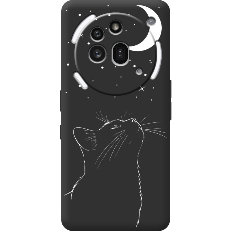 Чорний чохол BoxFace Nothing Phone (3a) Pro Місячний кіт