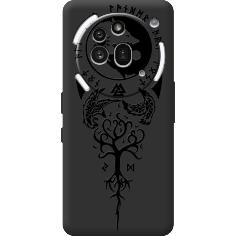 Чорний чохол BoxFace Nothing Phone (3a) Pro Hugin and Munin