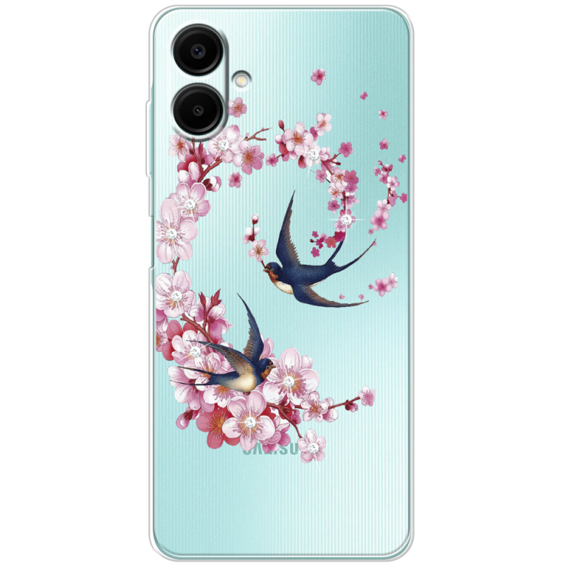 Чохол зі стразами Samsung Galaxy A07 (A075) Swallows and Bloom