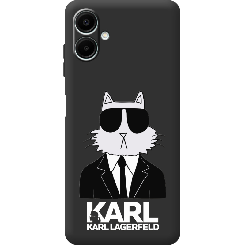 Чорний чохол BoxFace Samsung Galaxy A07 (A075) Cat in Black