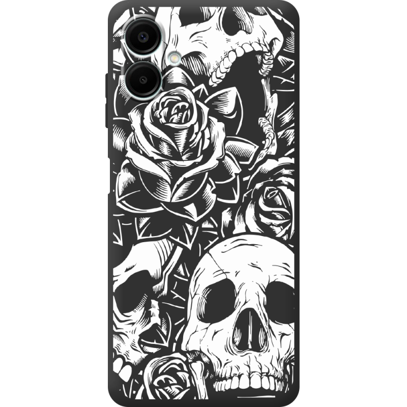Чорний чохол BoxFace Samsung Galaxy A07 (A075) Skull and Roses