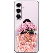 Прозорий чохол BoxFace Samsung Galaxy S25 FE (S731) Девушка с Пионами