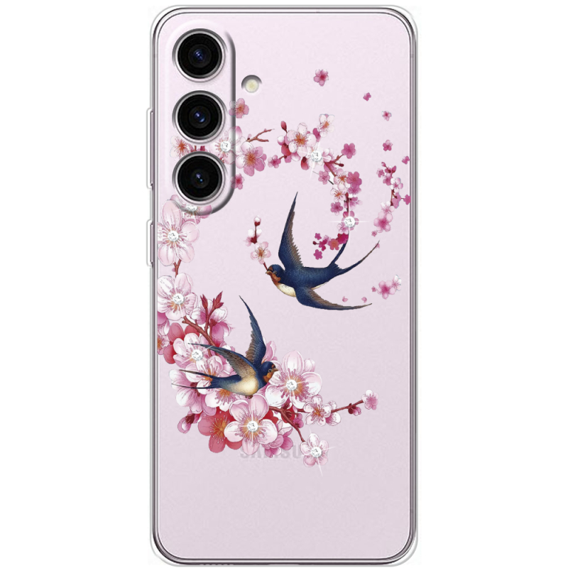 Чохол зі стразами Samsung Galaxy S25 FE (S731) Swallows and Bloom