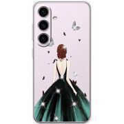 Чохол зі стразами Samsung Galaxy S25 FE (S731) Girl in the green dress
