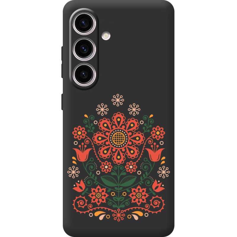 Чорний чохол BoxFace Samsung Galaxy S25 FE (S731) Ukrainian Ornament
