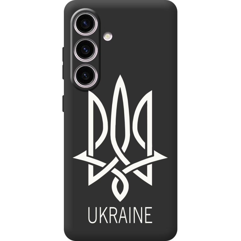 Чорний чохол BoxFace Samsung Galaxy S25 FE (S731) Тризуб монограмма ukraine