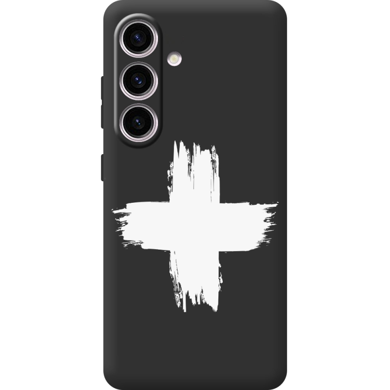 Чорний чохол BoxFace Samsung Galaxy S25 FE (S731) Білий хрест ЗСУ
