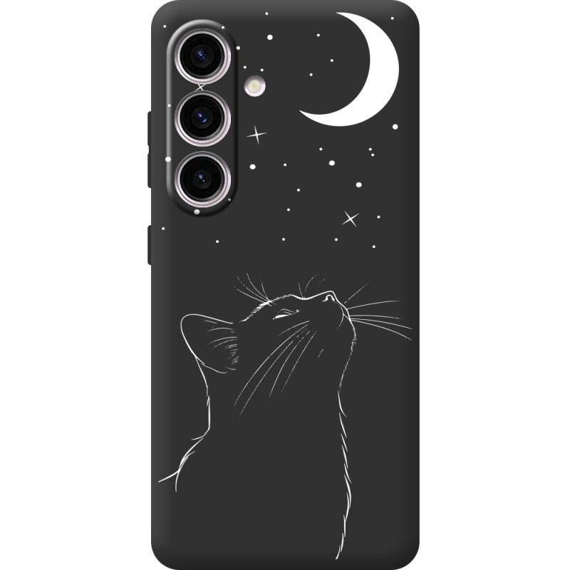 Чорний чохол BoxFace Samsung Galaxy S25 FE (S731) Місячний кіт