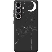 Чорний чохол BoxFace Samsung Galaxy S25 FE (S731) Місячний кіт
