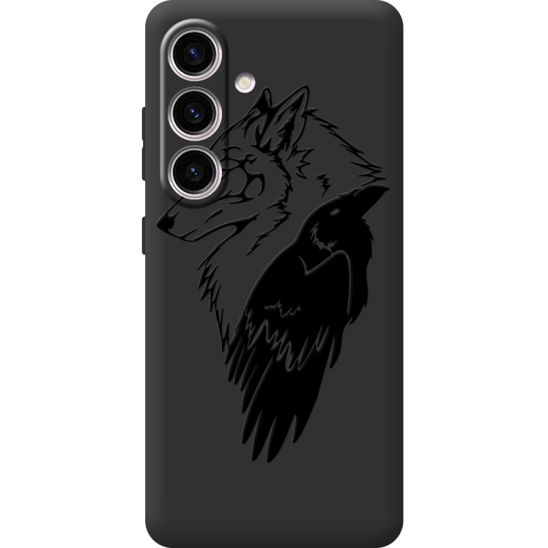 Чорний чохол BoxFace Samsung Galaxy S25 FE (S731) Wolf and Raven