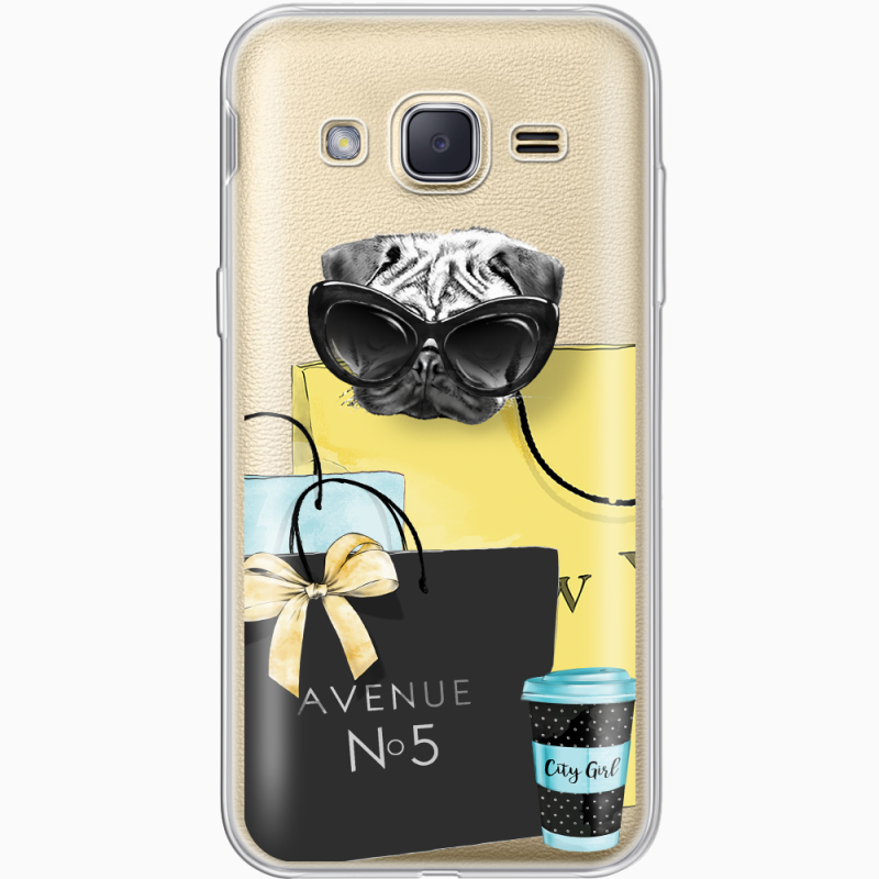 Прозрачный чехол Uprint Samsung J200H Galaxy J2 Fashion Pug