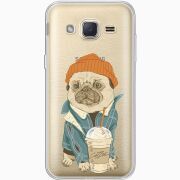 Прозрачный чехол Uprint Samsung J200H Galaxy J2 Dog Coffeeman