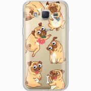 Прозрачный чехол Uprint Samsung J200H Galaxy J2 с 3D-глазками Pug