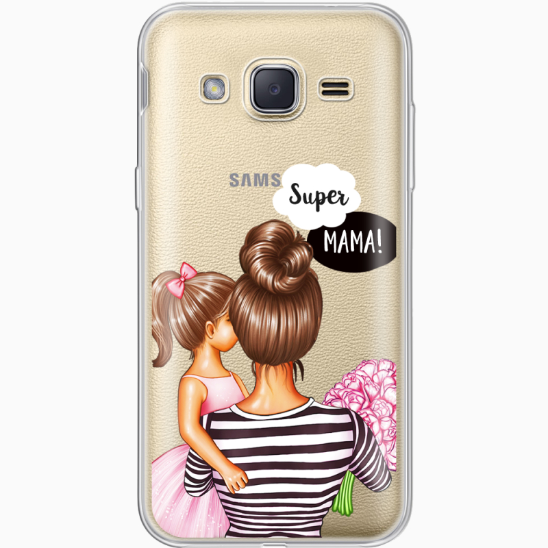Прозрачный чехол Uprint Samsung J200H Galaxy J2 Super Mama and Daughter