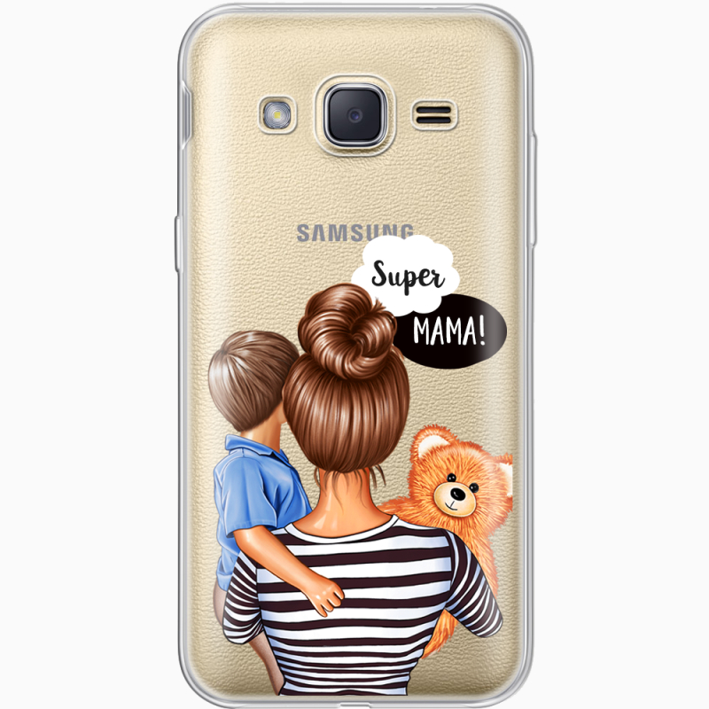 Прозрачный чехол Uprint Samsung J200H Galaxy J2 Super Mama and Son