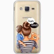 Прозрачный чехол Uprint Samsung J200H Galaxy J2 Super Mama and Son
