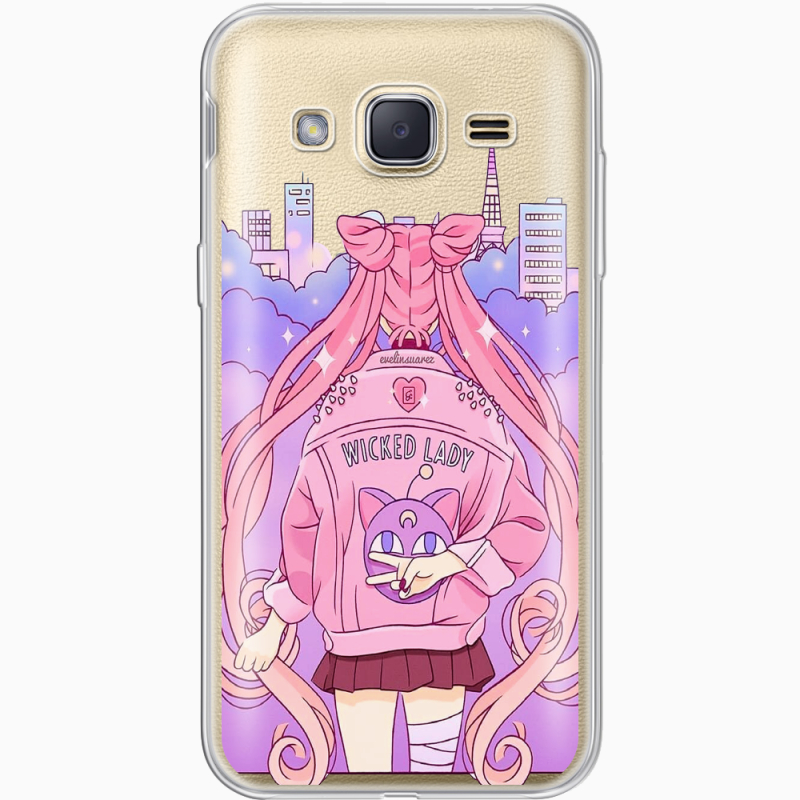 Прозрачный чехол Uprint Samsung J200H Galaxy J2 Wiked Lady