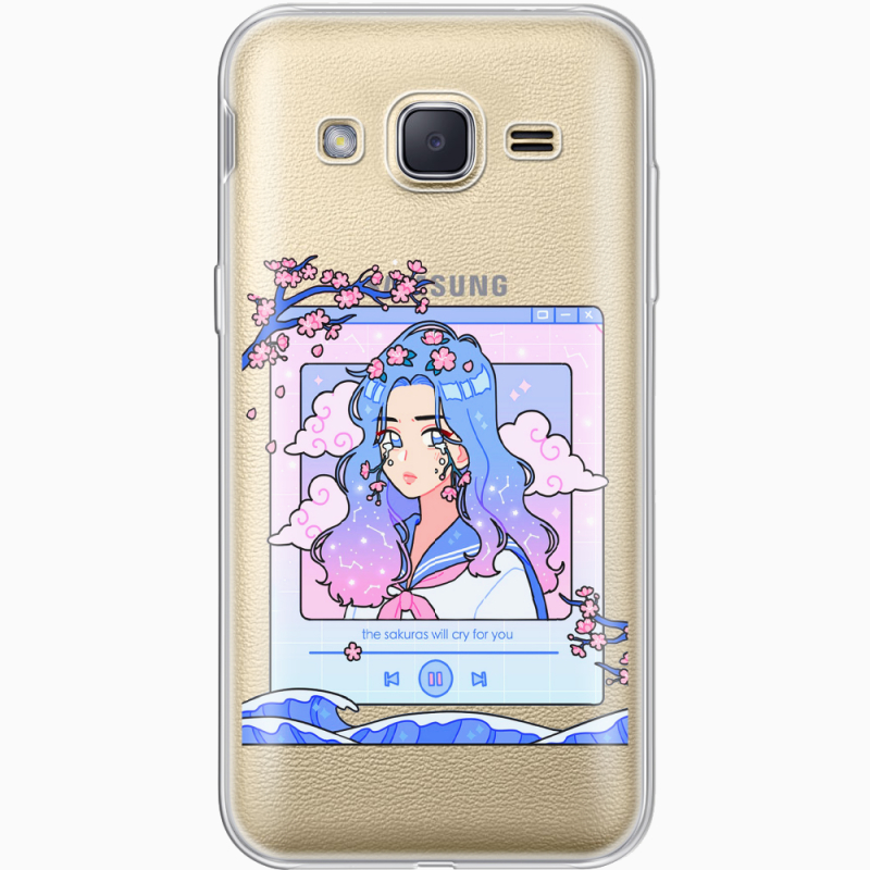 Прозрачный чехол Uprint Samsung J200H Galaxy J2 The Sakuras Will Cry For You