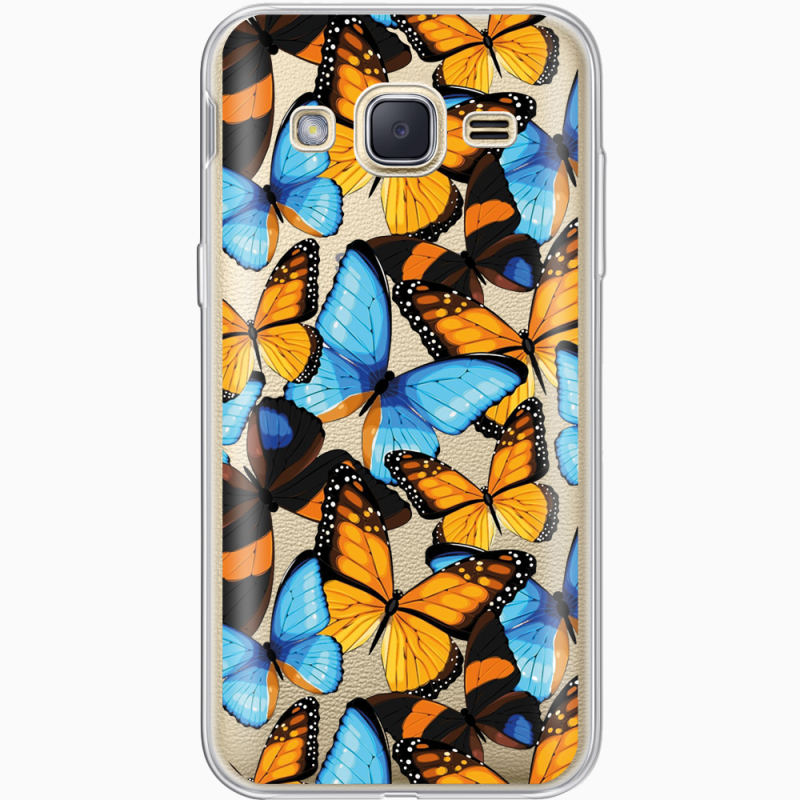 Прозрачный чехол Uprint Samsung J200H Galaxy J2 Butterfly Morpho