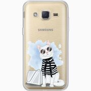Прозрачный чехол Uprint Samsung J200H Galaxy J2 Cat Style
