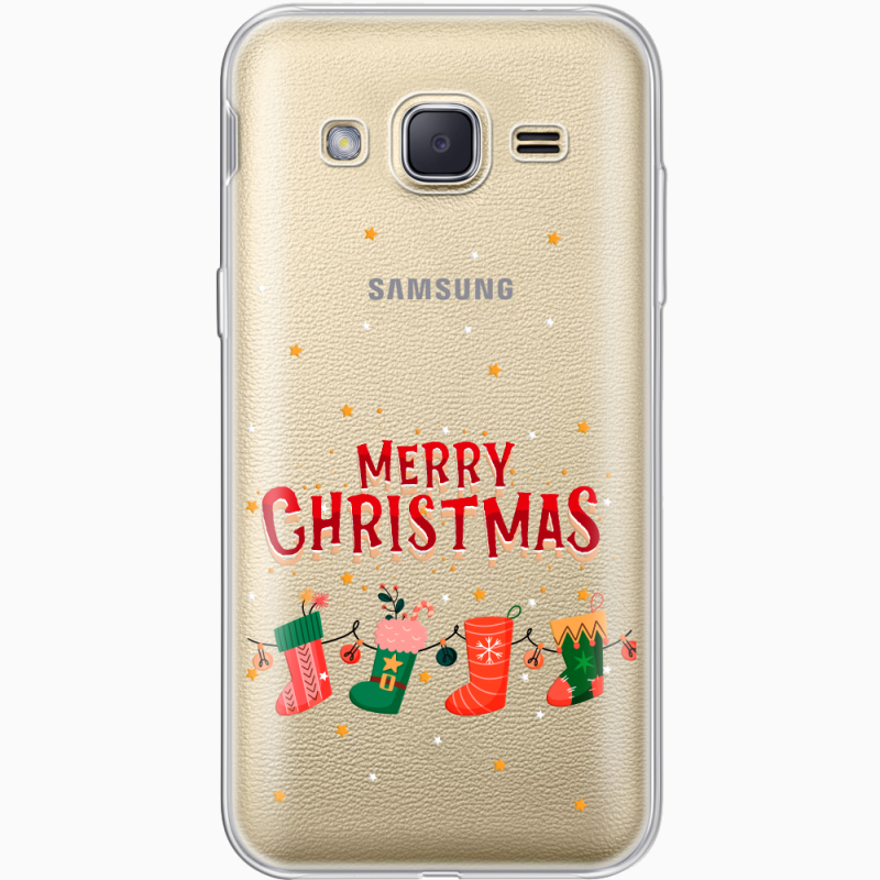Прозрачный чехол Uprint Samsung J200H Galaxy J2 Merry Christmas