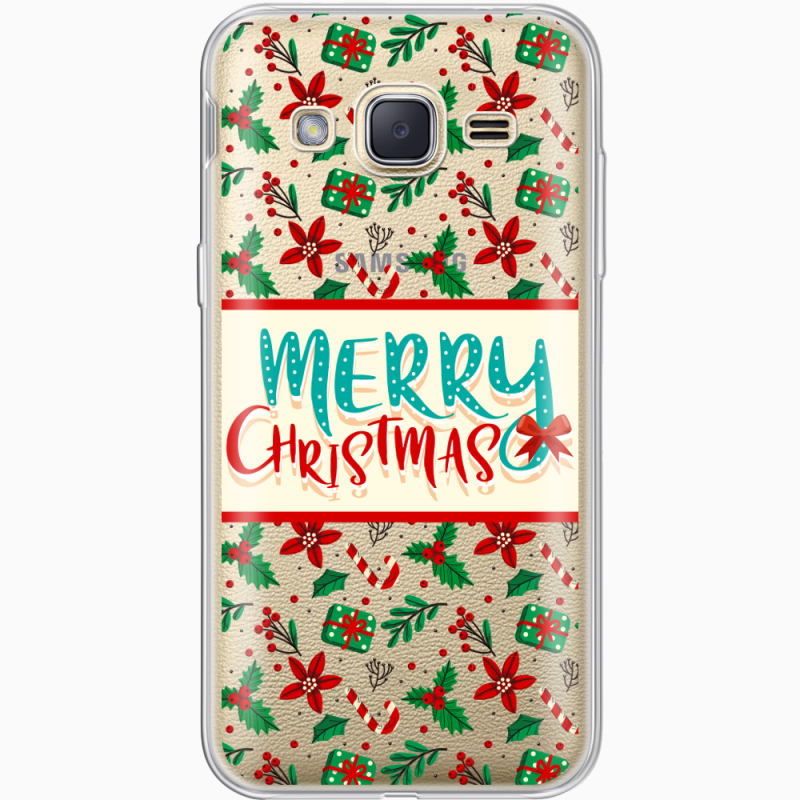 Прозрачный чехол Uprint Samsung J200H Galaxy J2 Vintage Christmas Pattern