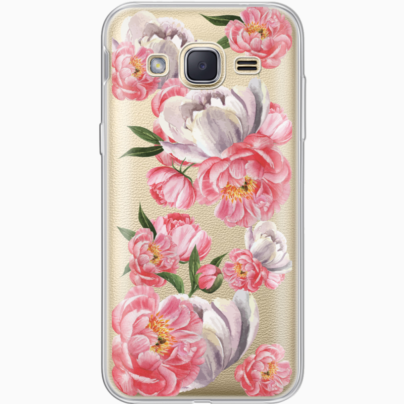Прозрачный чехол Uprint Samsung J200H Galaxy J2 Peony Watercolor Style