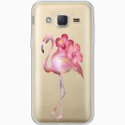 Прозрачный чехол Uprint Samsung J200H Galaxy J2 Floral Flamingo