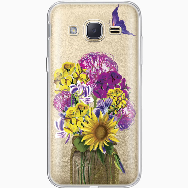 Прозрачный чехол Uprint Samsung J200H Galaxy J2 My Bouquet