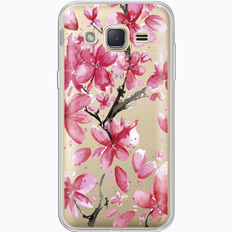 Прозрачный чехол Uprint Samsung J200H Galaxy J2 Pink Magnolia