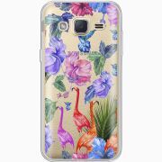 Прозрачный чехол Uprint Samsung J200H Galaxy J2 Flamingo