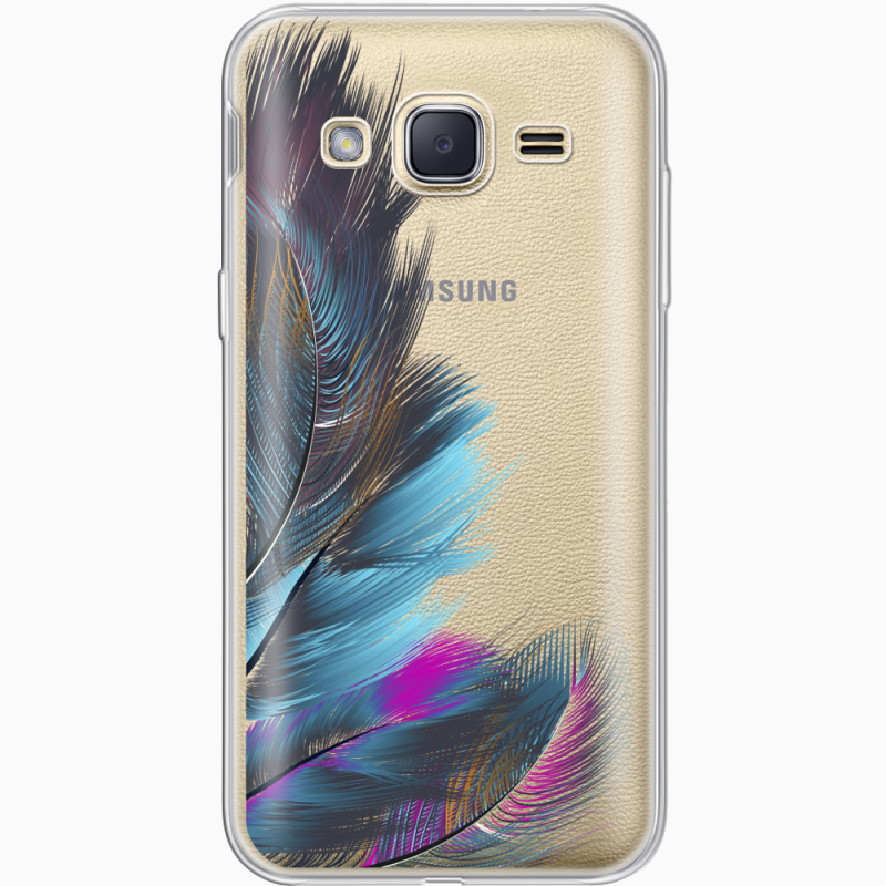 Прозрачный чехол Uprint Samsung J200H Galaxy J2 Feathers