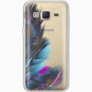 Прозрачный чехол Uprint Samsung J200H Galaxy J2 Feathers