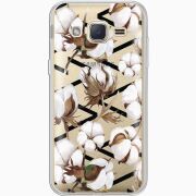 Прозрачный чехол Uprint Samsung J200H Galaxy J2 Cotton flowers