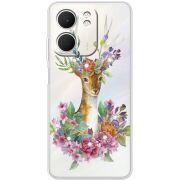Чохол зі стразами OPPO A5x Deer with flowers