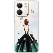 Чохол зі стразами OPPO A5x Girl in the green dress